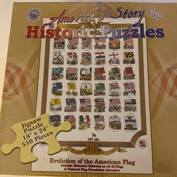 NWOT America’s Story Historic Puzzles: Evolution of The American Flag 550 Pieces - Picture 2 of 15